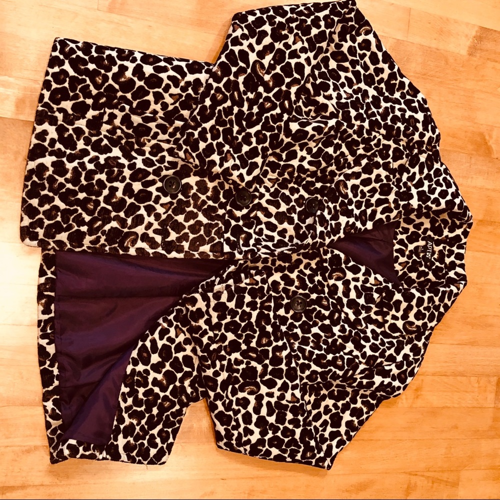 Animal print pea coat